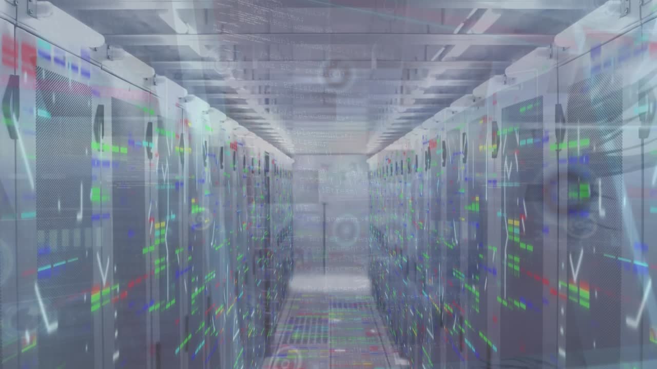 Animation af databehandling over computerservere