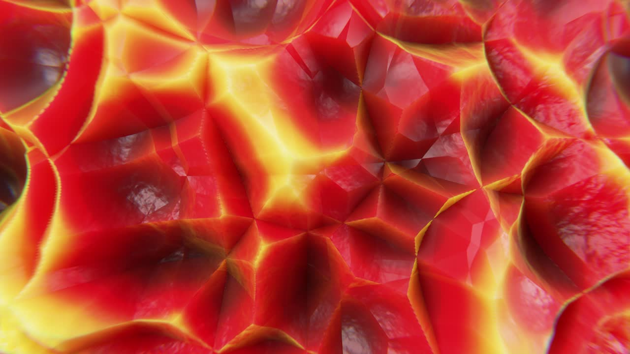 Abstract pattern with multicolored moving crystal shaped object loop