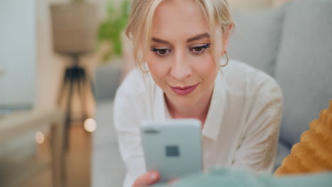 close-up of girl using smartphone