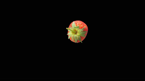 strawberry rotating with alpha channel, video in 4k