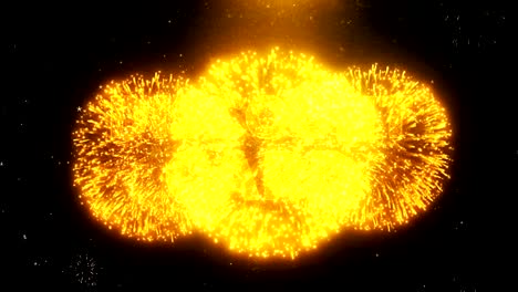 discount card text on firework display explosion particles.