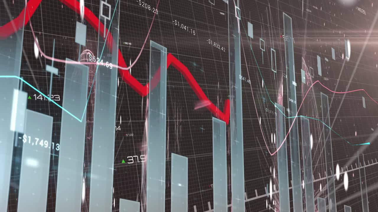 Animation of red line, statistics and data processing