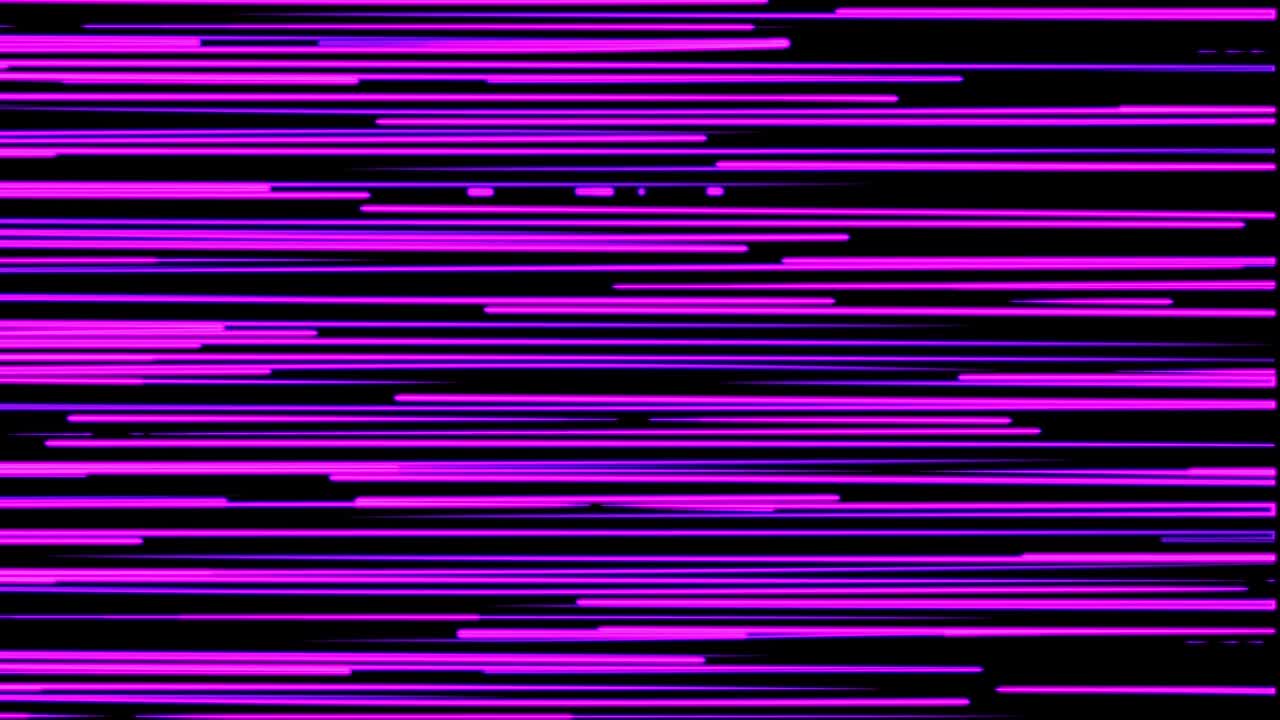 Loop continuo di animazione 2D di linee orizzontali luminose che scorrono sullo schermo. Sfondo astratto con loop continuo al neon