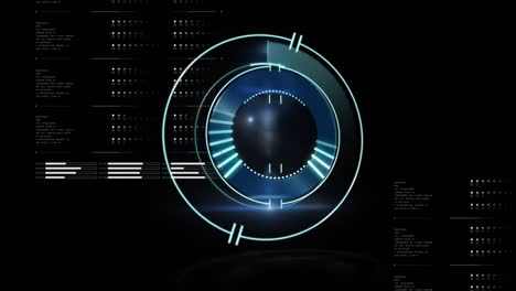 animation of scope scanning over data processing on black background
