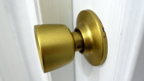 opening and closing door by gold door-knob