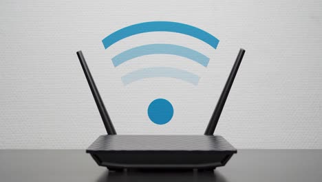 wifi router with animated wifi signal icon