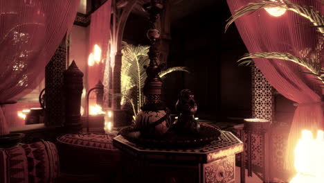 mystical moroccan hookah lounge at night