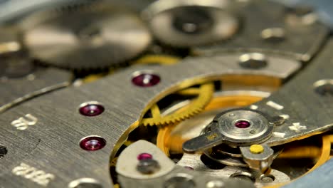 old mechanical watches mechanism close up