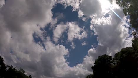 Looking-up-at-clouds-In-Sequin,-Texas