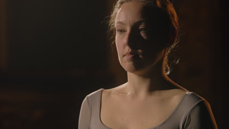 close-up of a woman ballet dancer