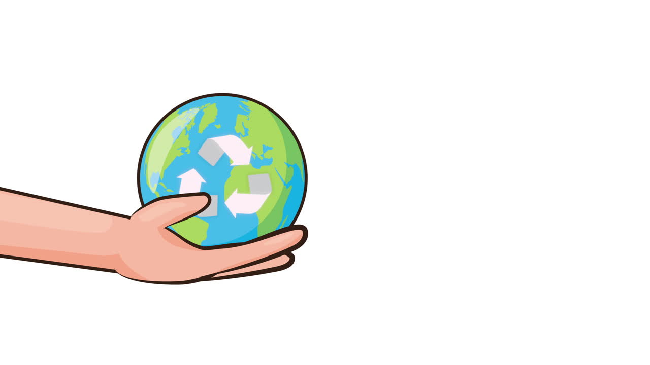 animación ecológica con tierra de elevación a mano