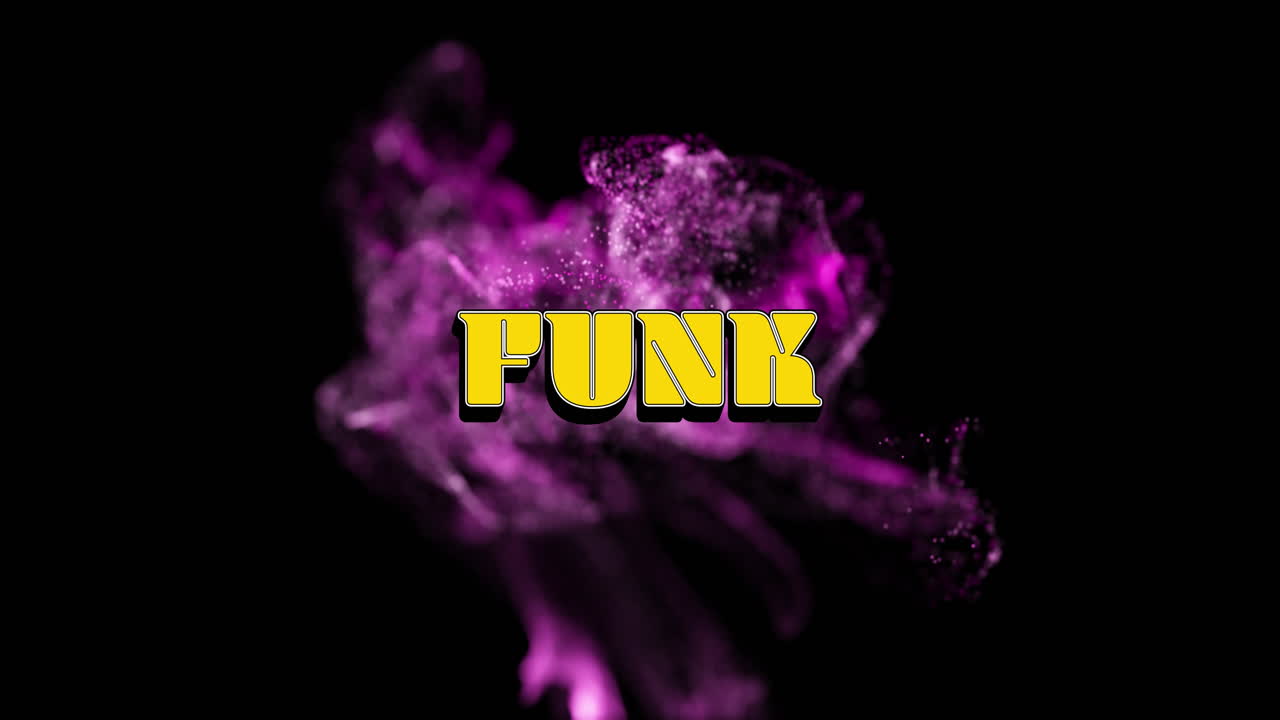 animación del texto funk sobre una onda en movimiento brillante