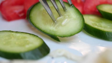 fresh cucumber and tomato salad