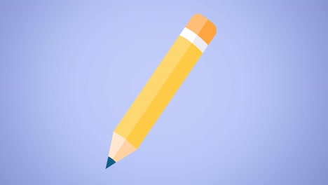 animación del icono del lápiz que se mueve sobre un fondo azul