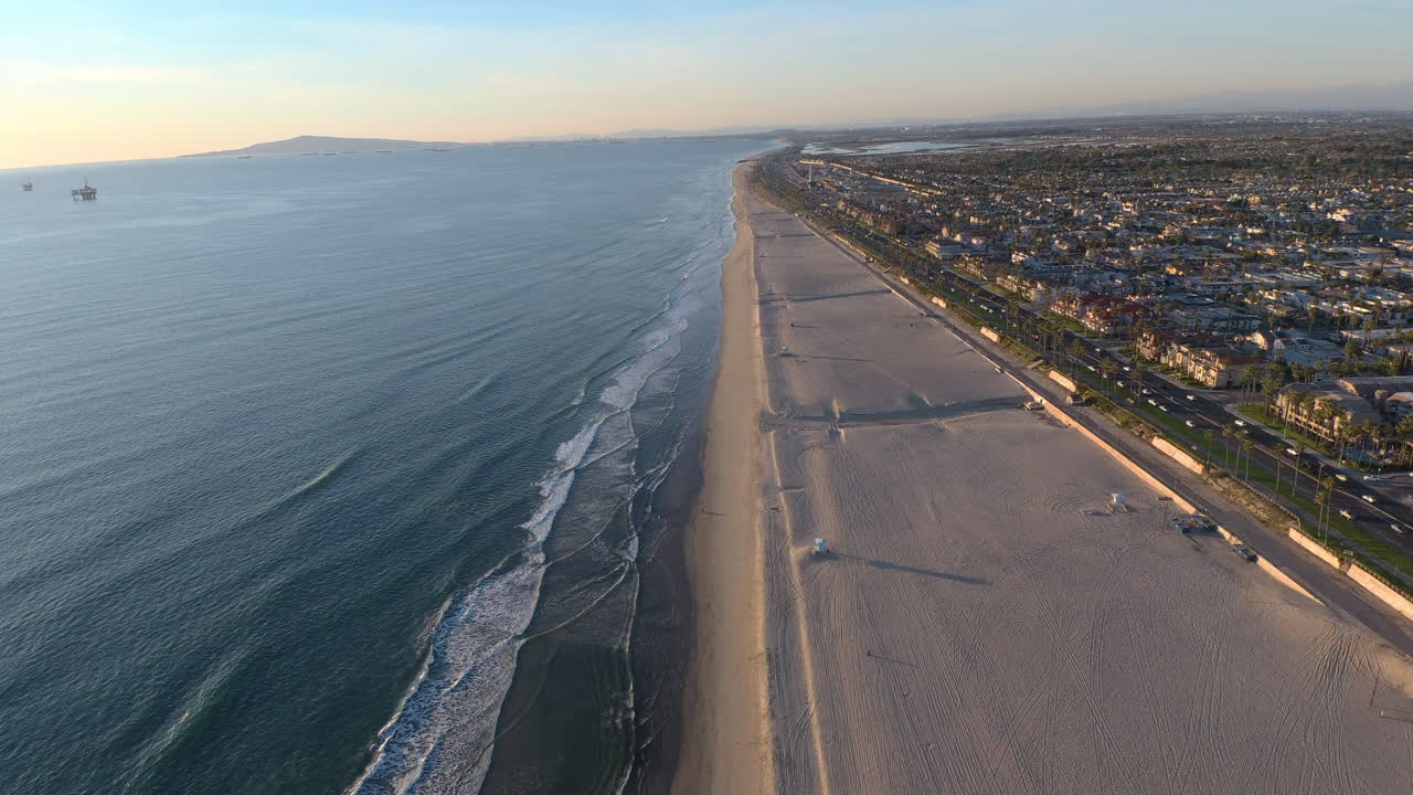 4K aerial drone timelapse of the coast of California at sunset.