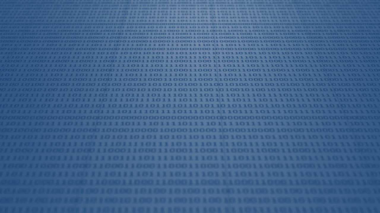 Animation of binary coding, data processing over processor circuit board