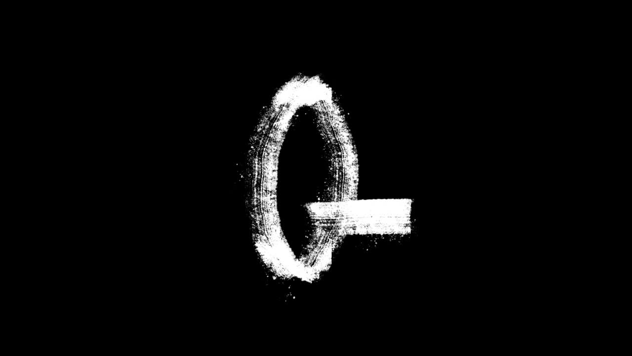 Animated Hand-Drawn Letter Q on Black Background
