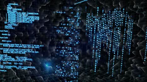 animación del procesamiento de datos sobre formas