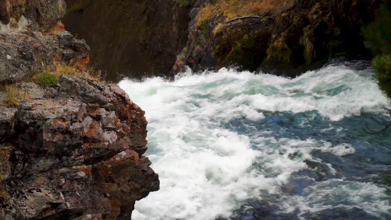 The brink of the upper falls in the Grand Canyon of Yellowstone National Park