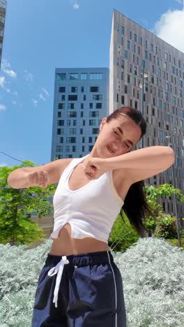 woman posing in urban environment