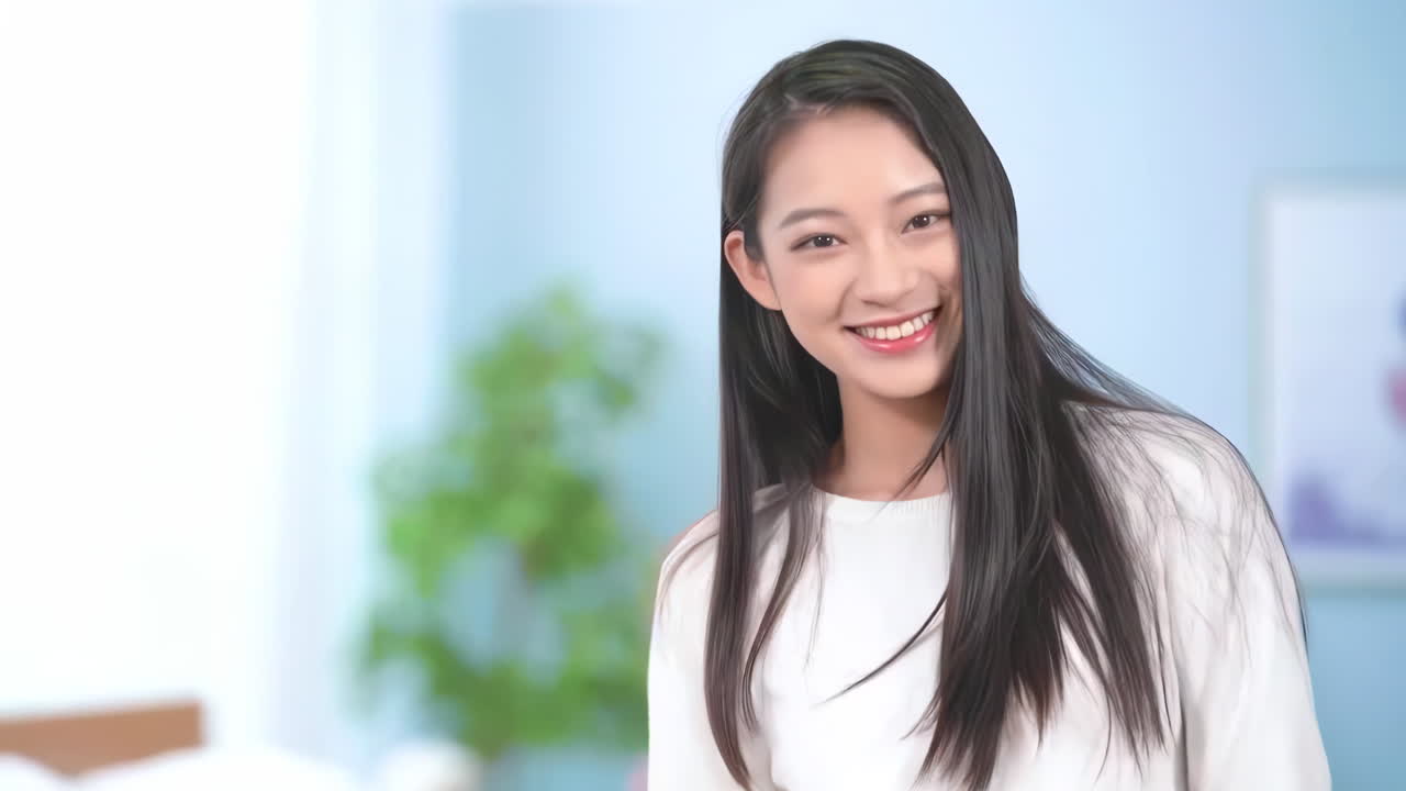 다양한 화장품, 아이도, 립스틱으로 둘러싸인 메이크업 브러쉬를 많이 가진 전문적인 미소 짓는 여자