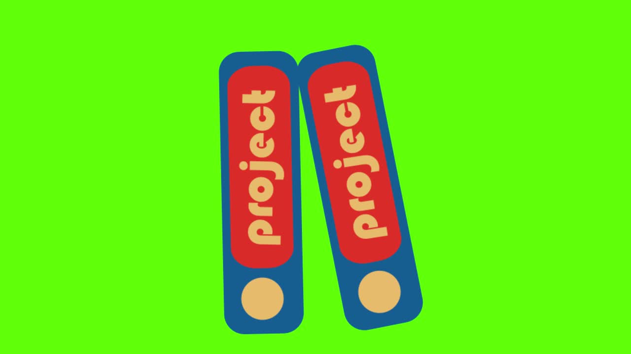 녹색 화면에 프로젝트 표지판의 애니메이션