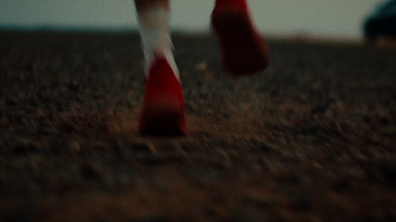 Running Feet in Red Shoes