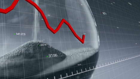 animation of data processing and diagrams over hourglass