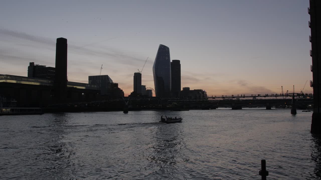 Parallax slider shot of millennium bridge at sunset.