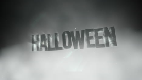 halloween sobre fondo de terror místico con humo oscuro y cámara de movimiento