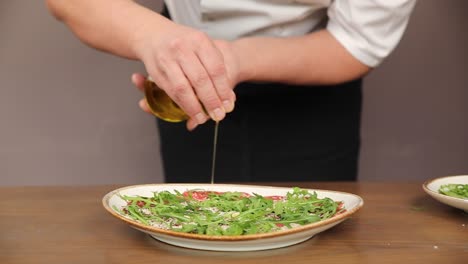 chef preparing carpaccio