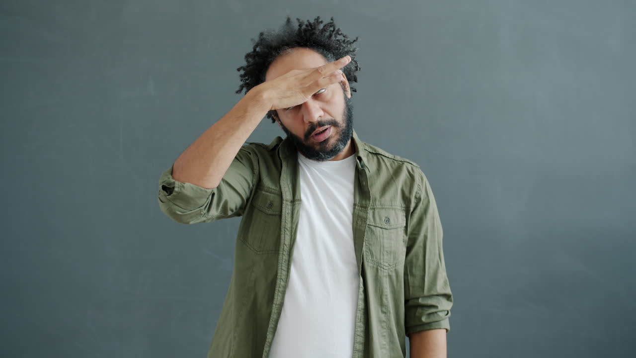 Man Expressing Concern or Frustration