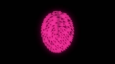 modern technology fingerprint scanning process pink color glow background