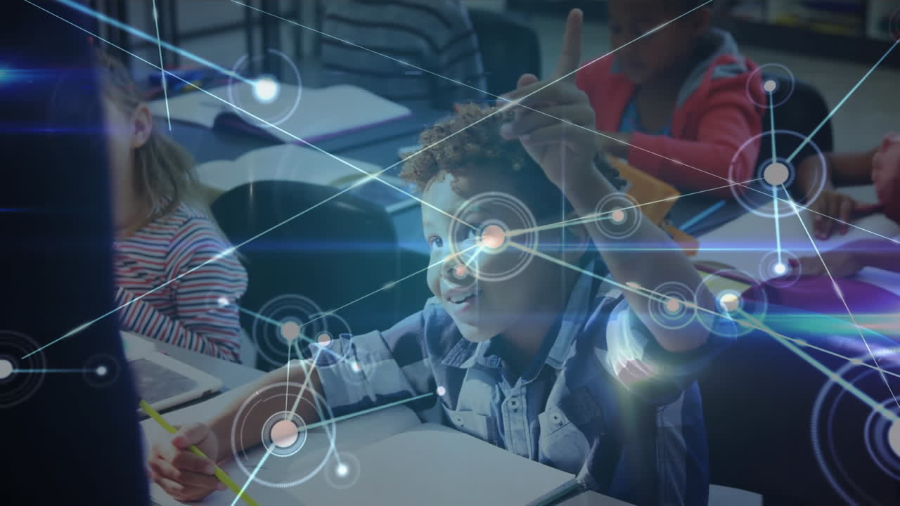 Animation of network of connections over school children