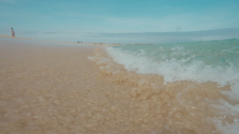 waves on the beach with people