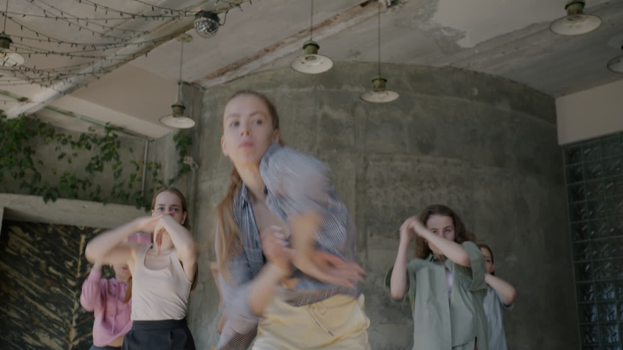 Group of Women Dancing in a Studio