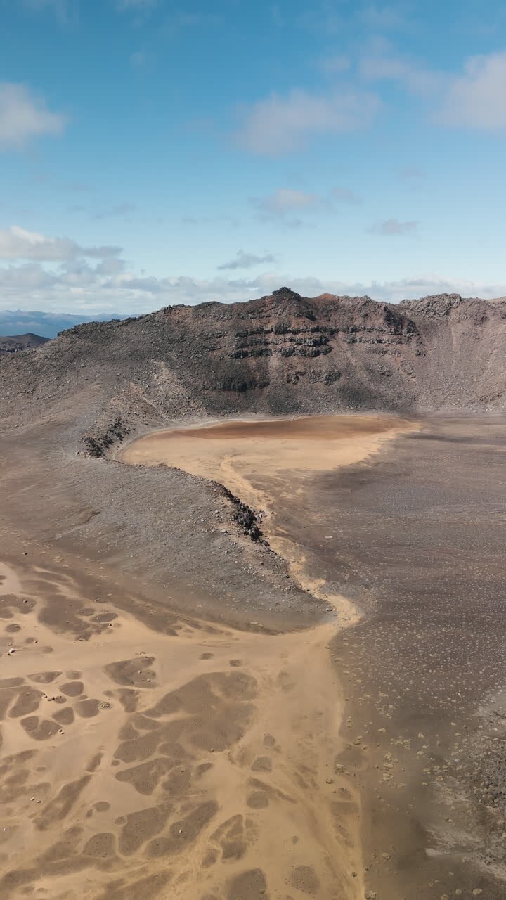 Aerial View of Volcanic Crater Landscape