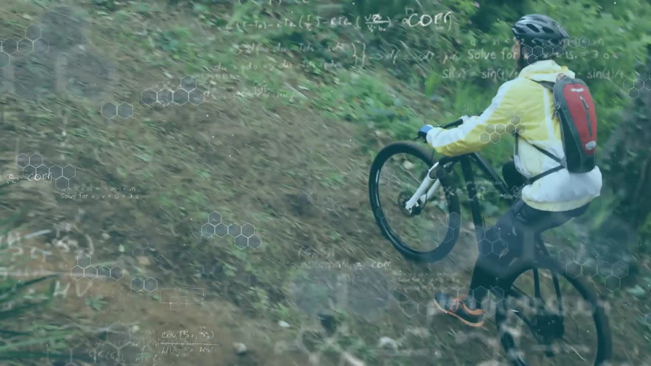 숲에서 자전거를 타는 사람에 대한 수학적 방정식