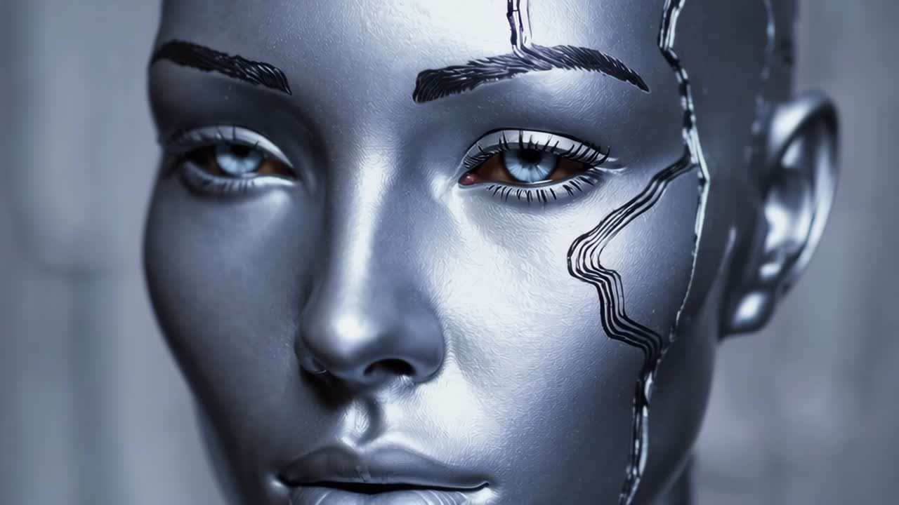 mujer cyborg futurista