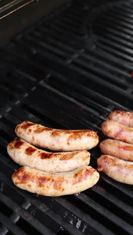 grilled sausages on a barbecue grill