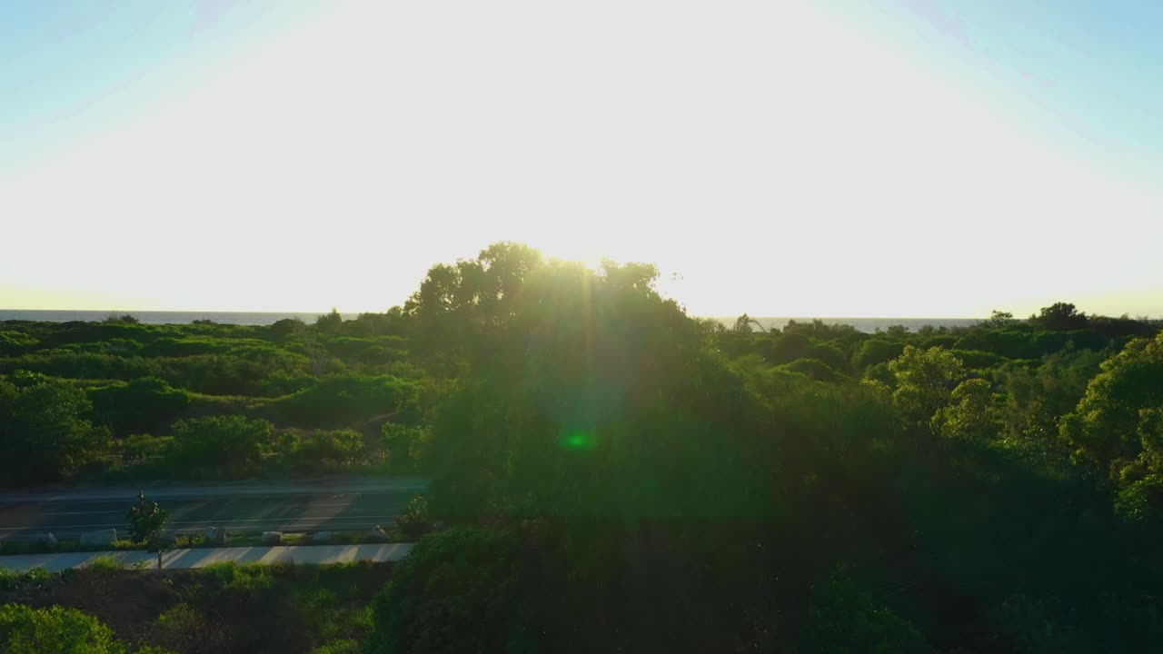 일출, 맑은 날에 아름다운 해변을 드러내기 위해 상승