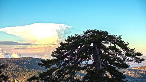 a visual representation showcasing the formation of clouds observed against a backdrop of majestic mountain ranges, time laps view