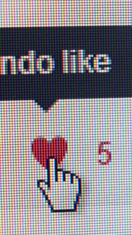 user clicking on like button