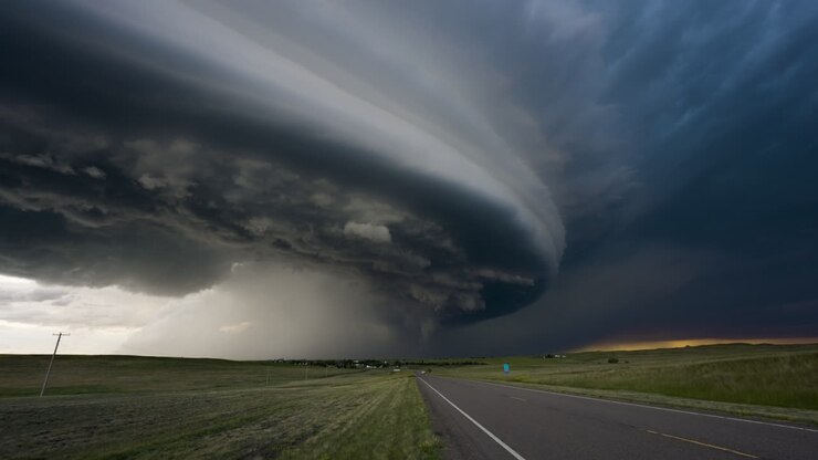 Awesome Storm Cloud Moving Over Beautiful Country Road