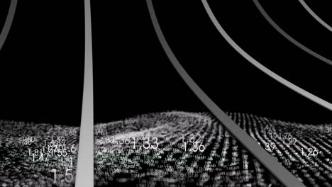 animación del procesamiento de datos sobre un fondo negro