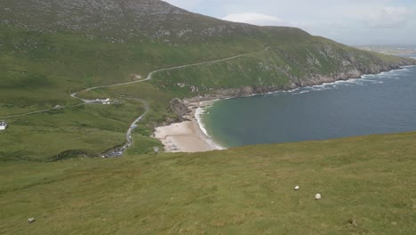 aerial view of achill island showcasing its rugged coastlines, pristine beaches, and picturesque landscapes