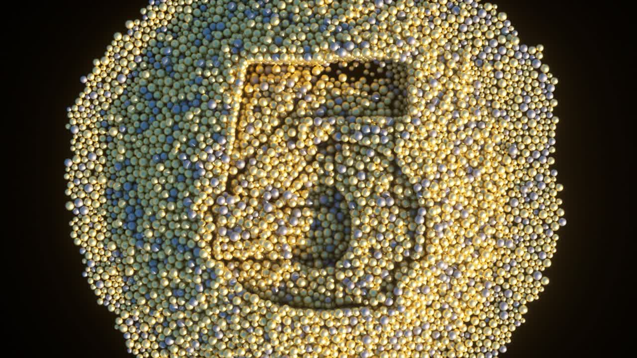 número 7 y 3 hechos de bolas de oro y plata.