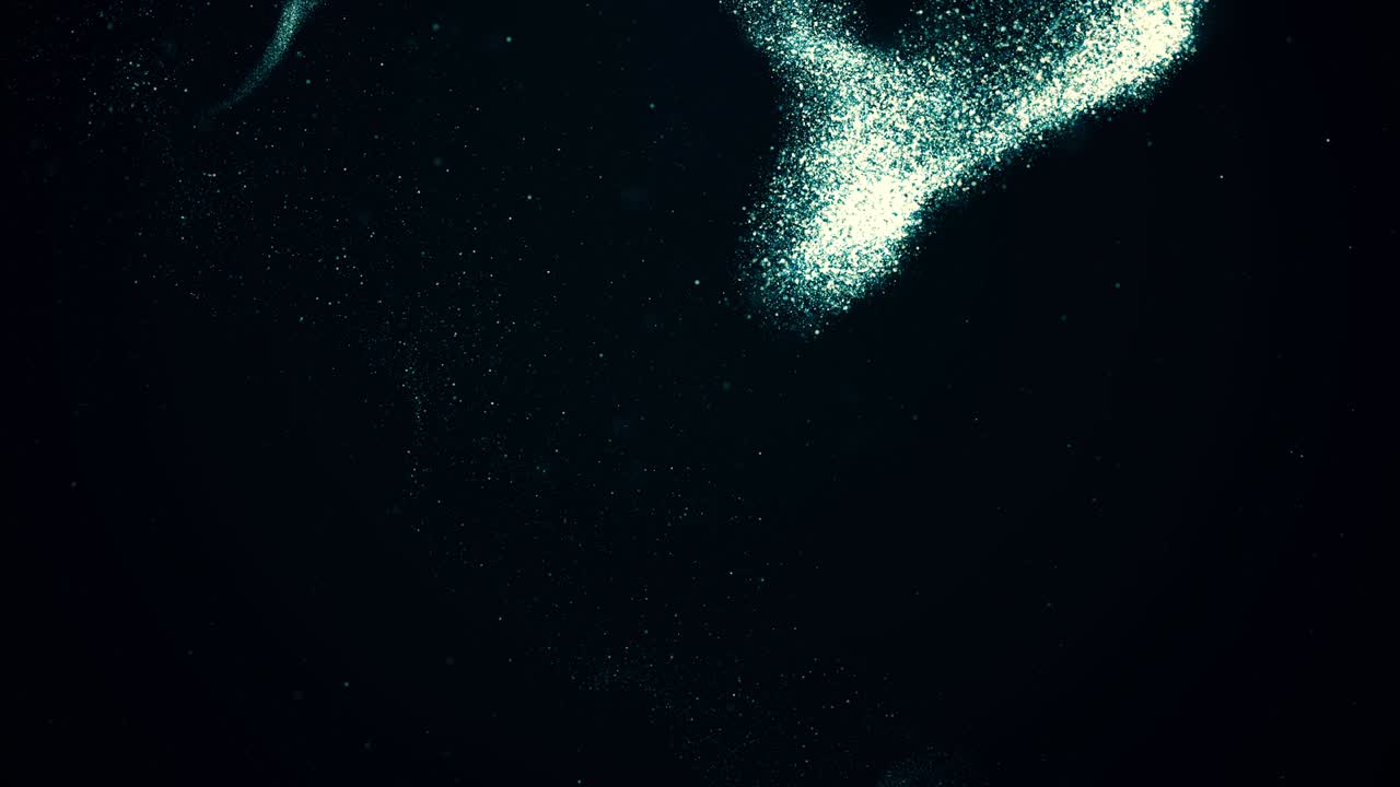 абстрактная анимация летающих частиц с размытием движения