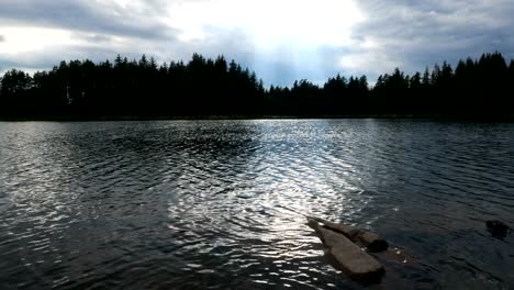 water landscape and moving clouds