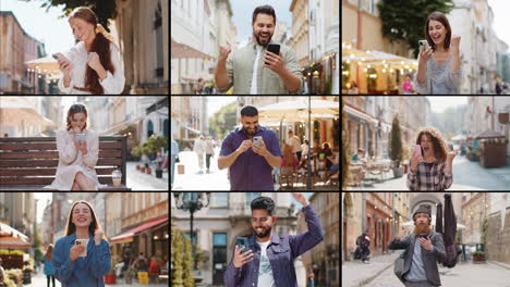 Collage-of-smiling-happy-people-men-women-use-mobile-smartphone-celebrating-win-good-news-play-game